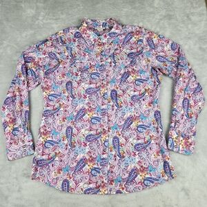 Ariat Womens Snap Button Western Shirt Long Sleeve Paisley Size L Large Cowgirl